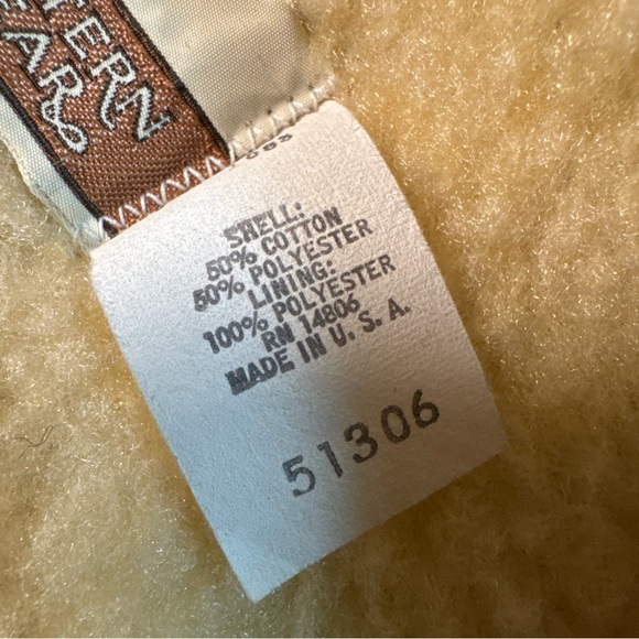 Vintage Sears Roebucks Western Wear Sherpa Vest Mens XL Biker Cowboy Denim Blue - Picture 9 of 14